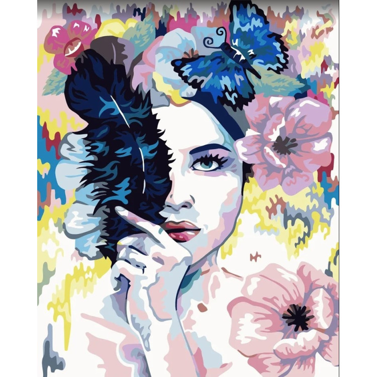 Wizardi painting by number kit. Mysterious girl 40x50 cm R012