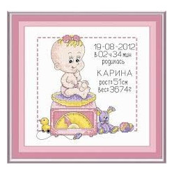 SALE (Discontinued) Birth Sampler with Hare S457