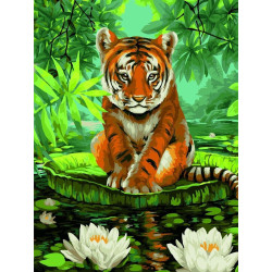 Tiger and Water Lilies 40x50 cm S052