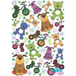 Rice card for decoupage "Children's toys, cats and dogs" AM400282D