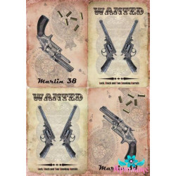 Rice card for decoupage "Revolvers" size: 21*30 cm AM400302D