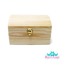 Box chest made of solid pine, with a lock, size h11.5x11.5x19.5 cm AH616009F
