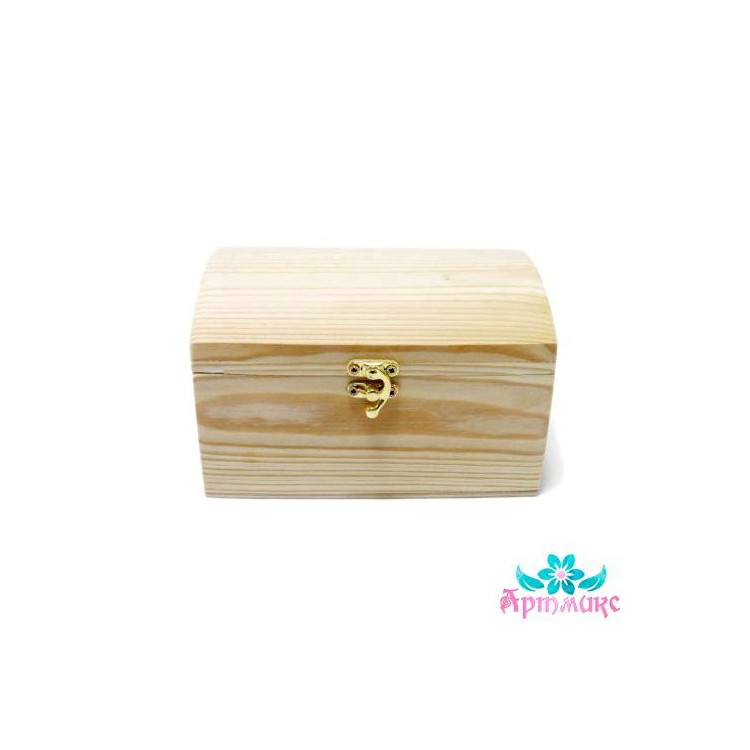 Box chest made of solid pine, with a lock, size h11.5x11.5x19.5 cm AH616009F
