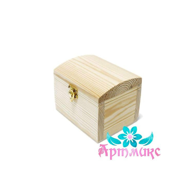 Box chest made of solid pine, with a lock, size h11.5x11.5x15 cm AH616010F