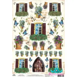 Rice card for decoupage "Doors and windows No. 3" size: 21*30 cm AM400334D