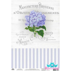 Rice card for decoupage "Vintage motives, hydrangea No. 1" size: 21*30 cm AM400341D