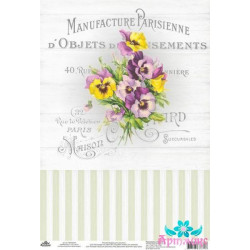 Rice card for decoupage "Vintage motives, violet No. 1" size: 21*30 cm AM400345D