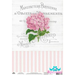 Rice card for decoupage "Vintage motives, hydrangea No. 3" AM400351D