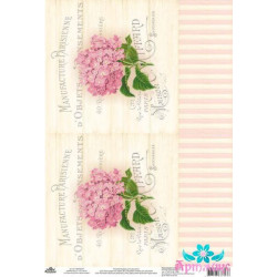 Rice card for decoupage "Vintage motives, hydrangeas No. 4" size: 21*30 cm AM400357D