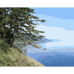 Wizardi Painting by Numbers Kit Lake Baikal, Listvyanka 40x50 cm A025