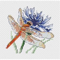 Dragonfly and cornflower SM-619