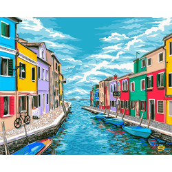 Wizardi Painting by Numbers Kit Venice Roads 40x50 cm A086