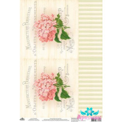 Rice card for decoupage "Vintage motives, hydrangeas No. 5" size: 21*30 cm AM400361D