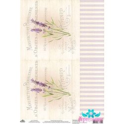 Rice card for decoupage "Vintage motives, lavender No. 3" size: 21*30 cm AM400365D