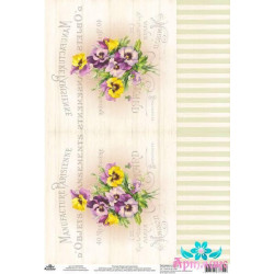 Rice card for decoupage "Vintage motives, violets №2" size: 21*30 cm AM400369D