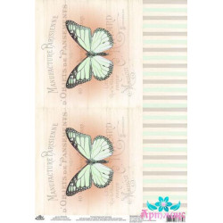 Rice card for decoupage "Vintage motives, butterflies No. 5" size: 21*30 cm AM400389D