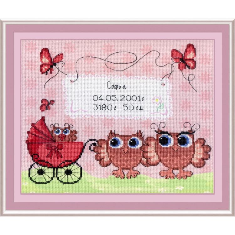 Birth Sampler Owlets SRK-317