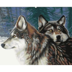 WIZARDI PAINTING BY NUMBER KIT. GAZE OF THE WOLF 40X50 CM T033