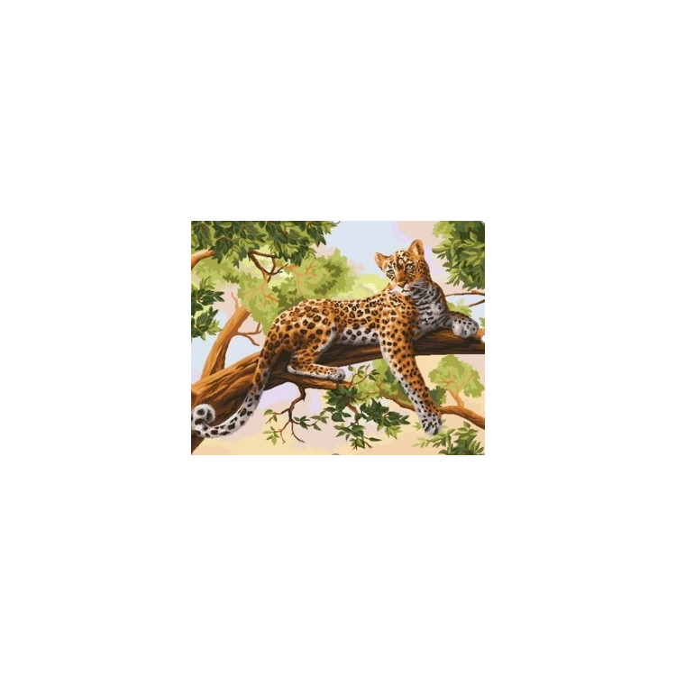 WIZARDI PAINTING BY NUMBER KIT. LEOPARD 40X50 CM T122