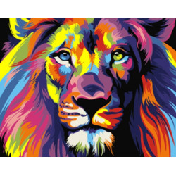 Paint by Numbers Kit Rainbow Lion 16.5x13 cm T16130001