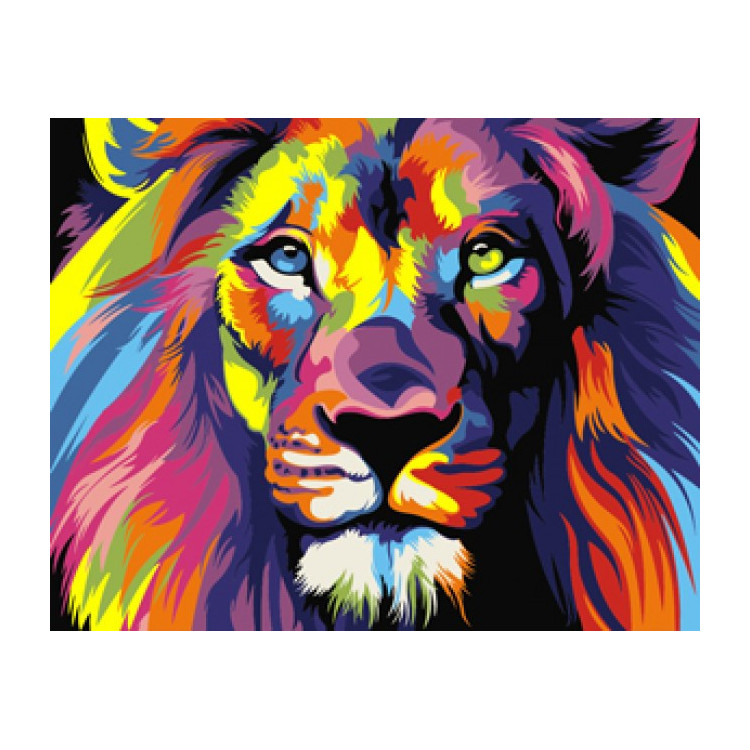 Paint by Numbers Kit Rainbow Lion 16.5x13 cm T16130001