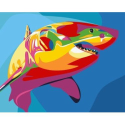 Painting by Numbers Rainbow Shark 50x40cm T40500073