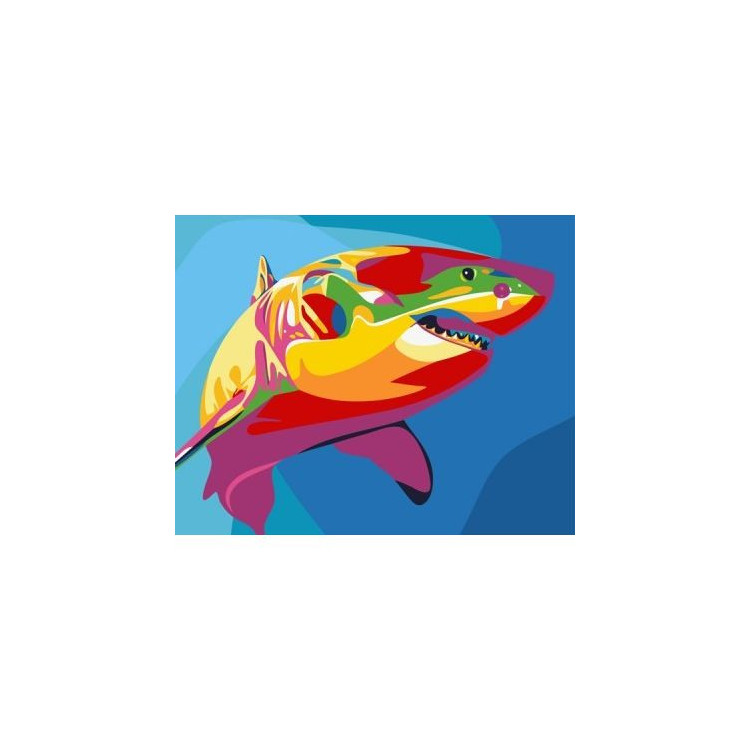 Painting by Numbers Rainbow Shark 50x40cm T40500073