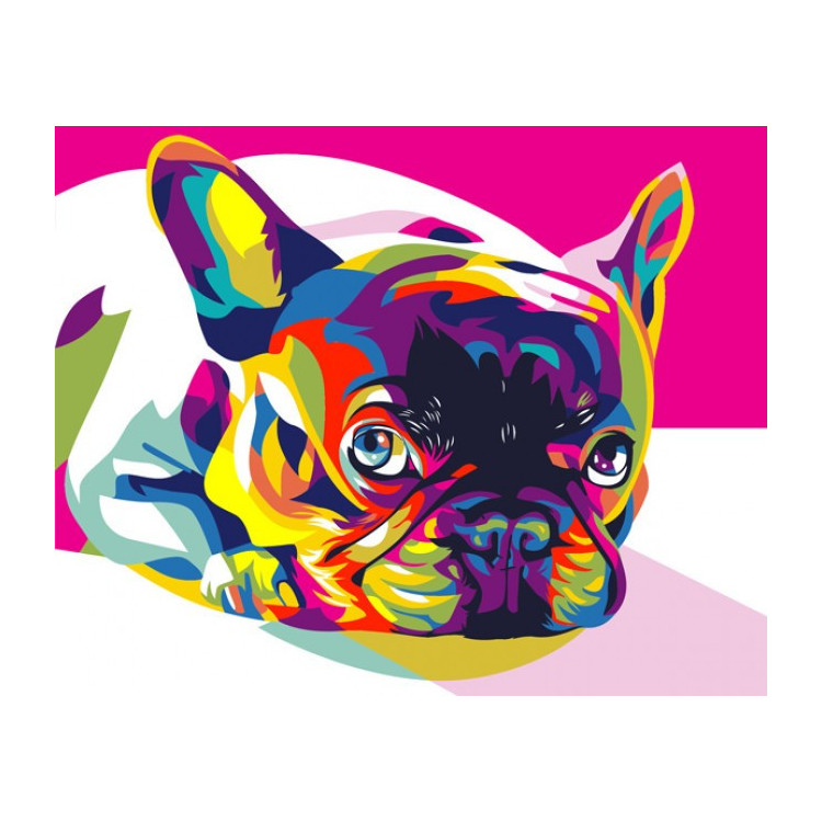 Paint by Numbers Kit Rainbow french bulldog T40500080