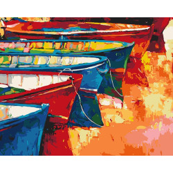 Paint by Numbers Kit Boats near the coast T40500102