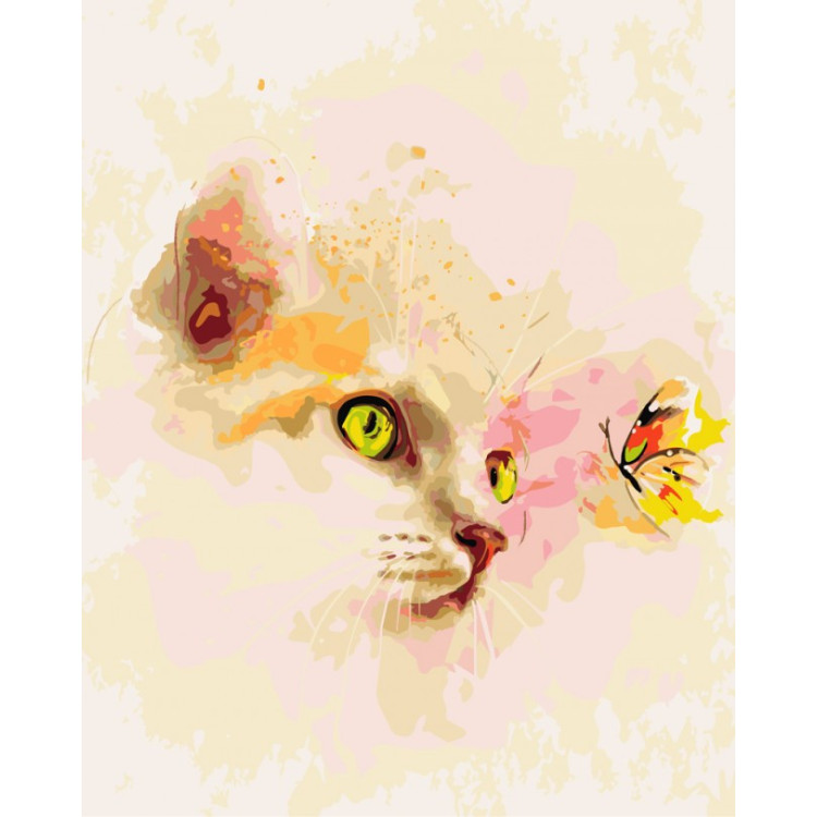 Paint by Numbers Kit Kitten and Butterfly T50400026