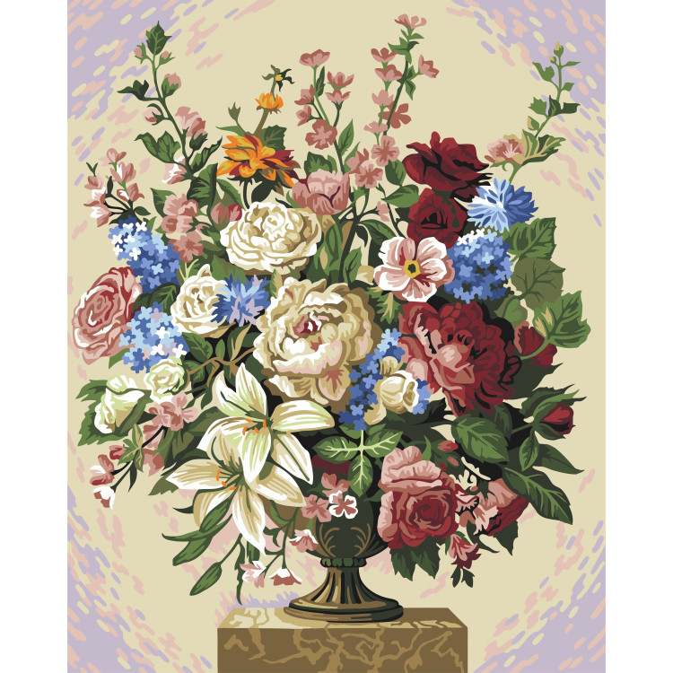 Wizardi painting by number kit. Variety of flowers 40x50 cm T244