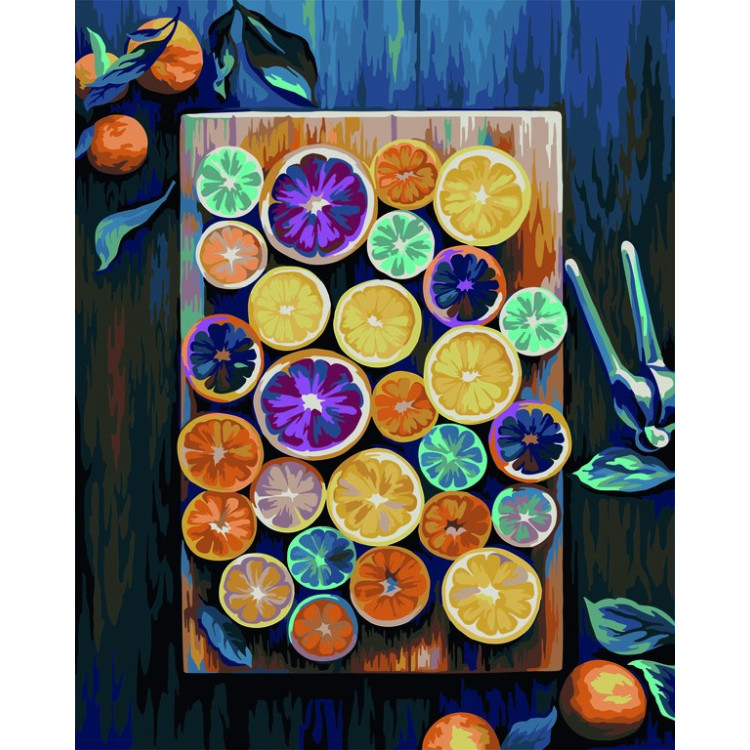 Wizardi painting by number kit. Fruit Mix 40x50 cm T307