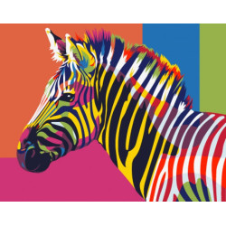 Paint by Numbers Kit Rainbow Zebra T16130006