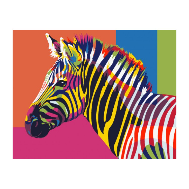 Paint by Numbers Kit Rainbow Zebra T16130006