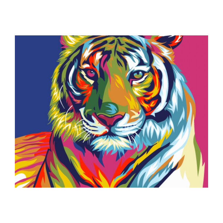 Paint by Numbers Kit Rainbow Tiger T16130010