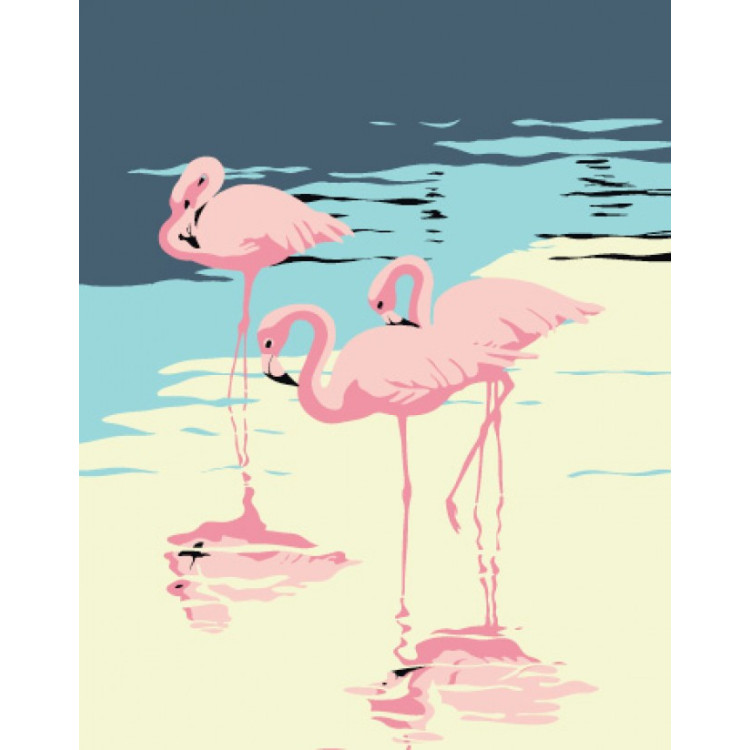 Paint by Numbers Kit Flamingos T16130014