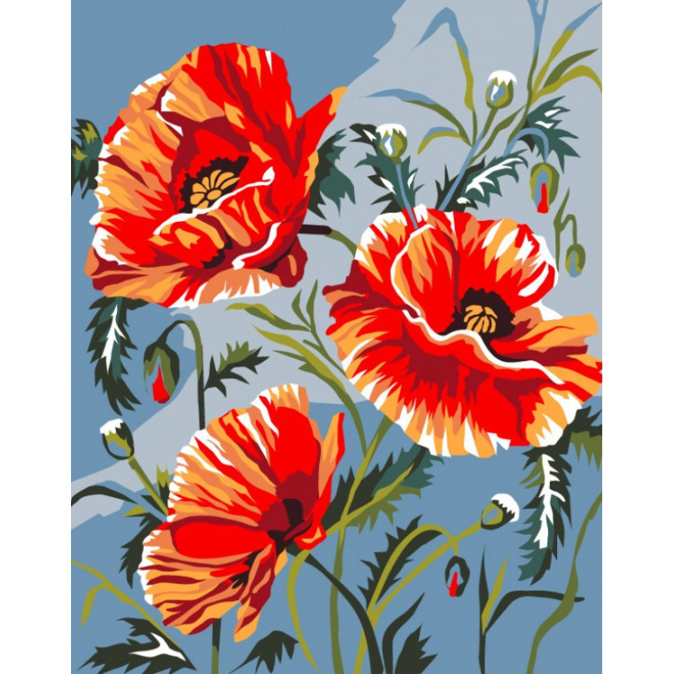 Paint by Numbers Kit Poppies T16130026