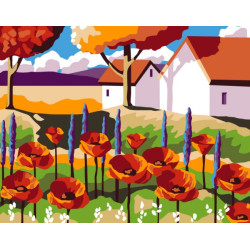 Paint by Numbers Kit Garden with poppies T16130029