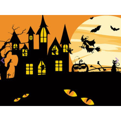 (SALE, Discontinued) Painting by Numbers Halloween Witch 16.5x13cm T16130049