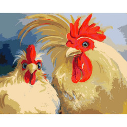 Paint by Numbers Kit Roosters T16130052