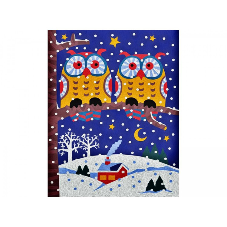 Paint by Numbers Kit Owls 16.5x13 cm T16130055