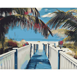 Wizardi Painting by Numbers Kit Tropical Island 40x50 cm T40500316