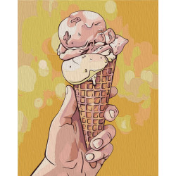 Wizardi Painting by Numbers Kit Ice Cream 40x50 cm T40500324