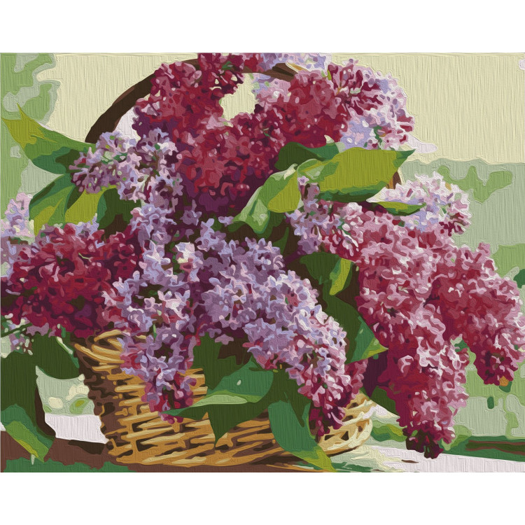 Wizardi Painting by Numbers Kit Lilac Bouquet 40x50 cm T40500325