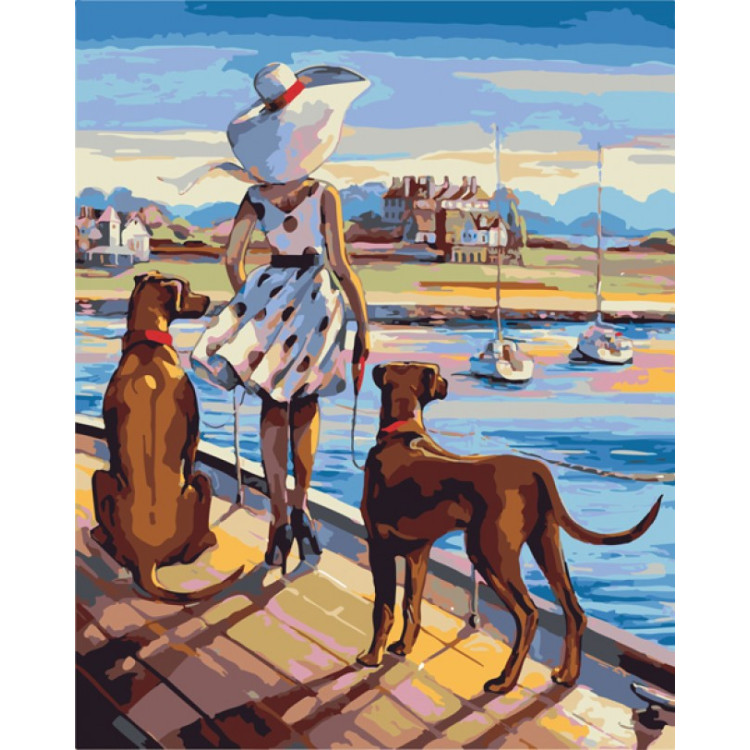 Paint by Numbers Kit Walking the Coast Trish Biddle T50400115