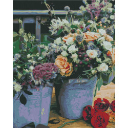 Wizardi Painting by Numbers Kit Flowers 40x50 cm T40500335