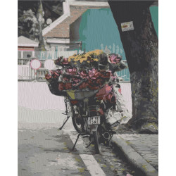 Wizardi Painting by Numbers Kit Street Flowers 40x50 cm T40500336