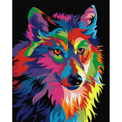 Paint by Numbers Kit Rainbow Wolf T50400002