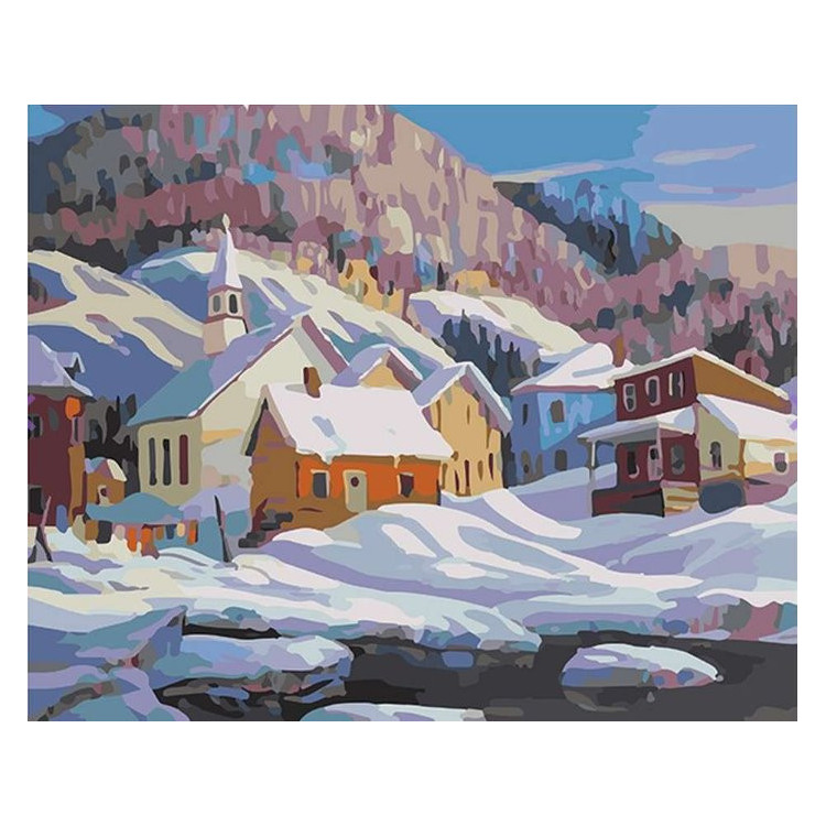 Painting by Numbers Mountain Village 50x40cm T50400264