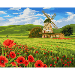 Wizardi Painting by Numbers Kit Swiss Fields 40x50 cm A099